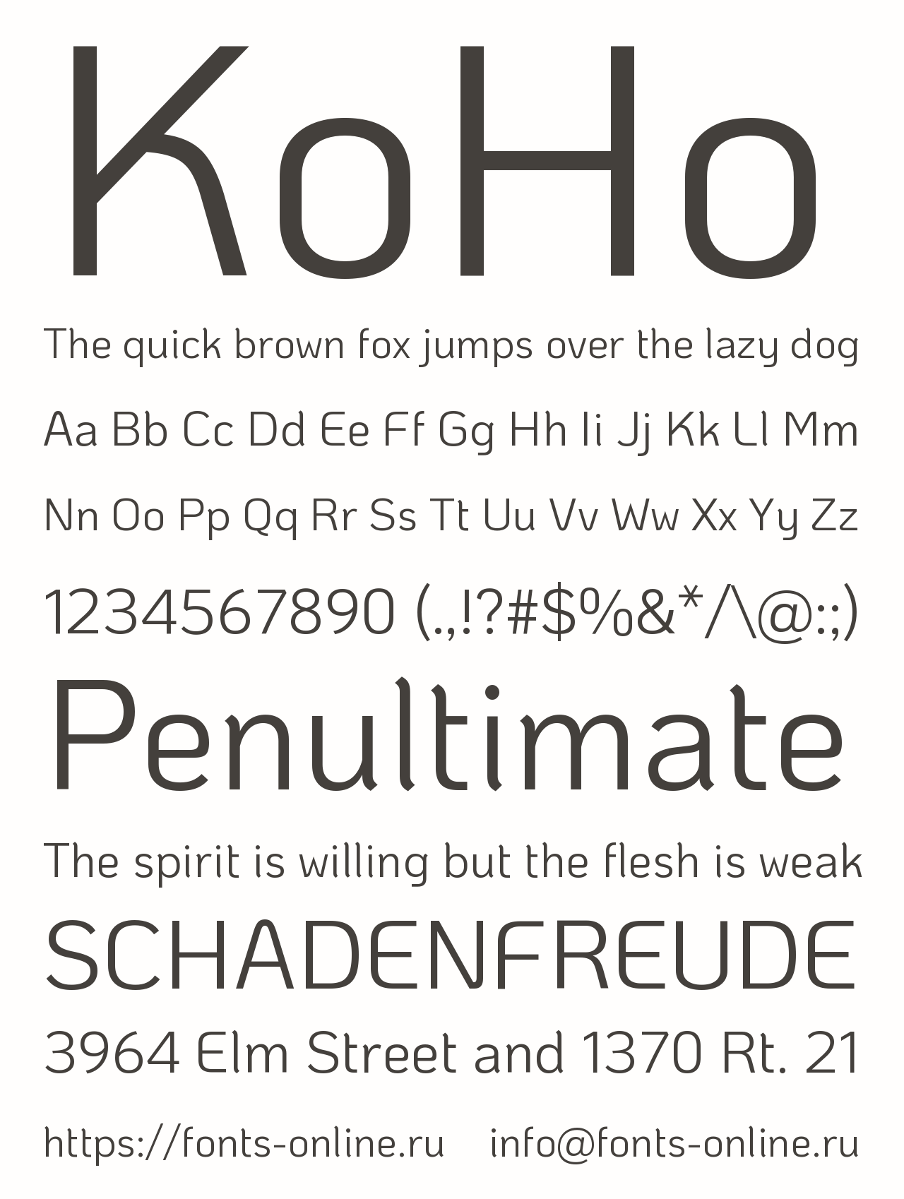 KoHo font