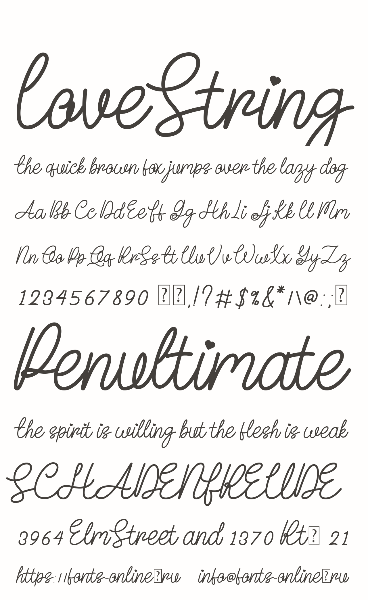 Love String font