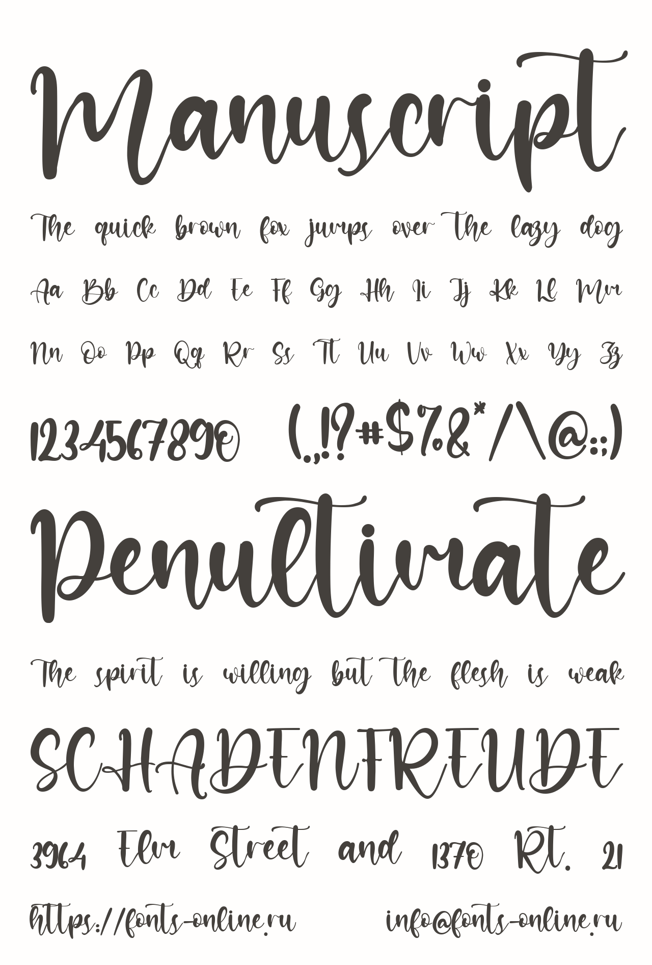 Manuscript font