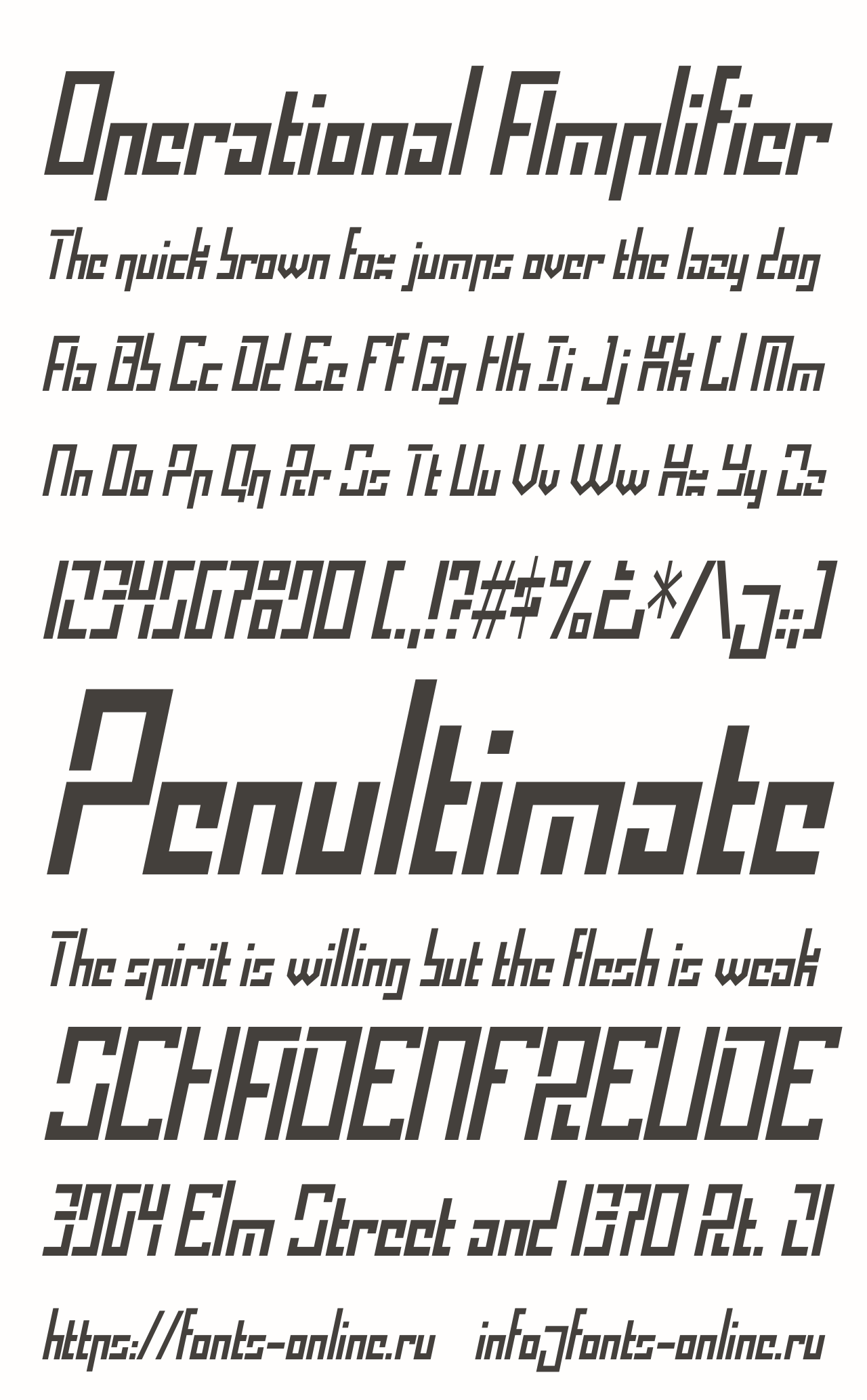 Operational Amplifier font