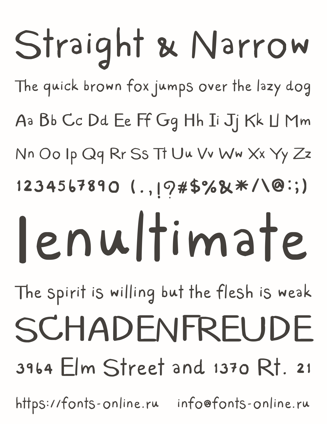 Straight & Narrow font