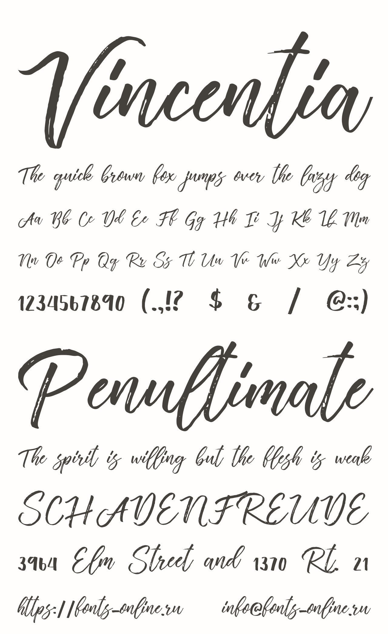 Vincentia font