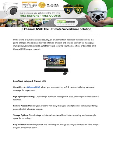 8 Channel NVR: The Ultimate Surveillance Solution - backstreet