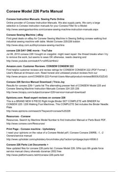 Consew Model 226 Parts Manual - Flipbook by 55770 | FlipHTML5