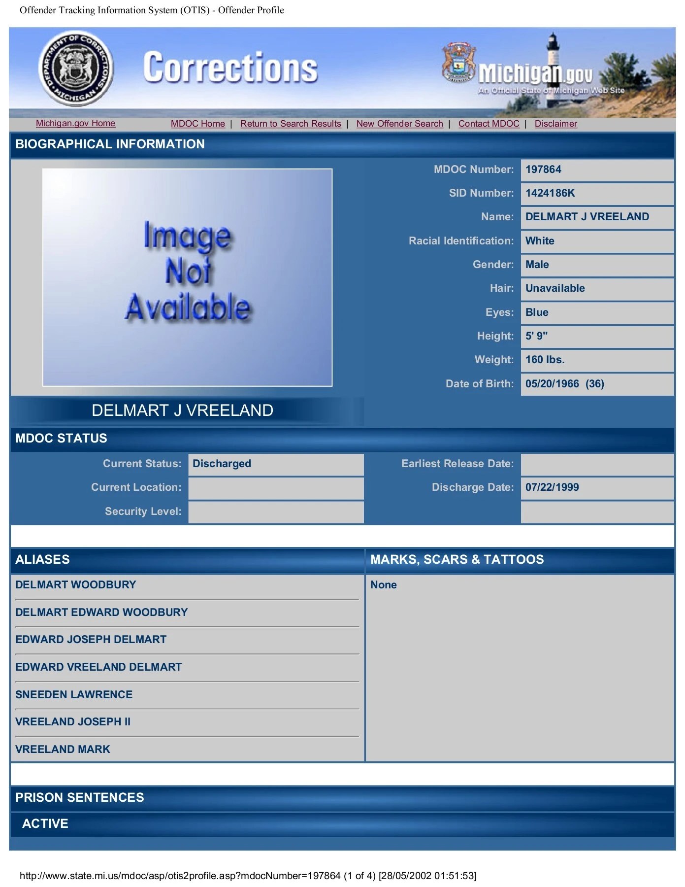 Offender Tracking Information System Otis Offender Profile