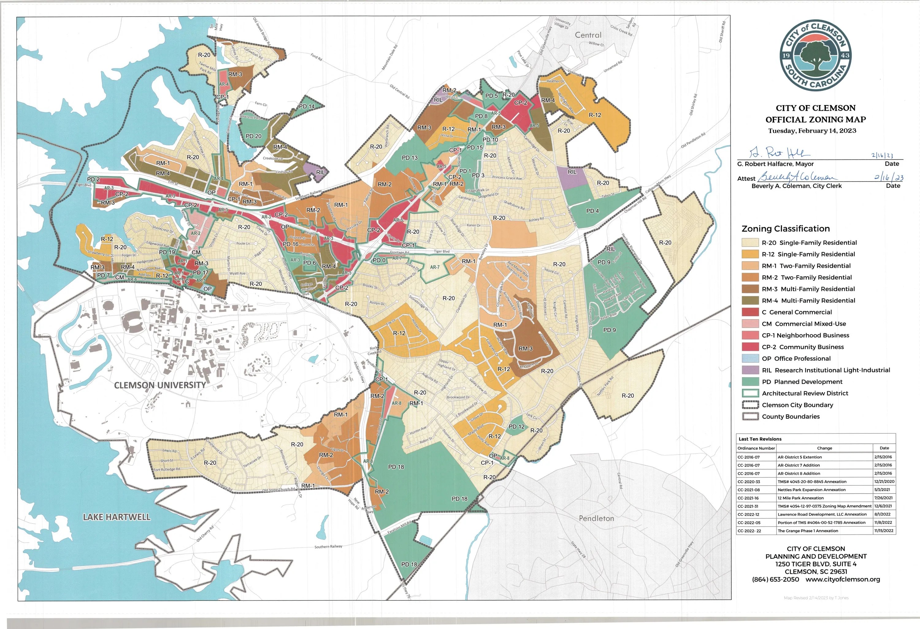 Official Clemson Zoning Map