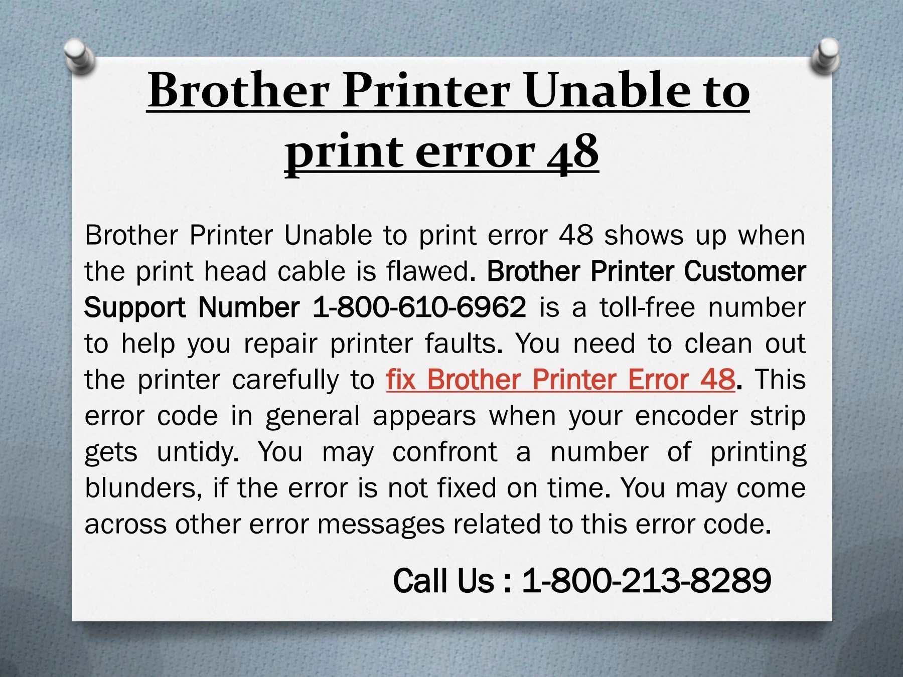 Call 18002138289 to fix Brother Printer Unable to print error 48