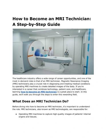 How to Become an MRI Technician_ A Step-by-Step Guide