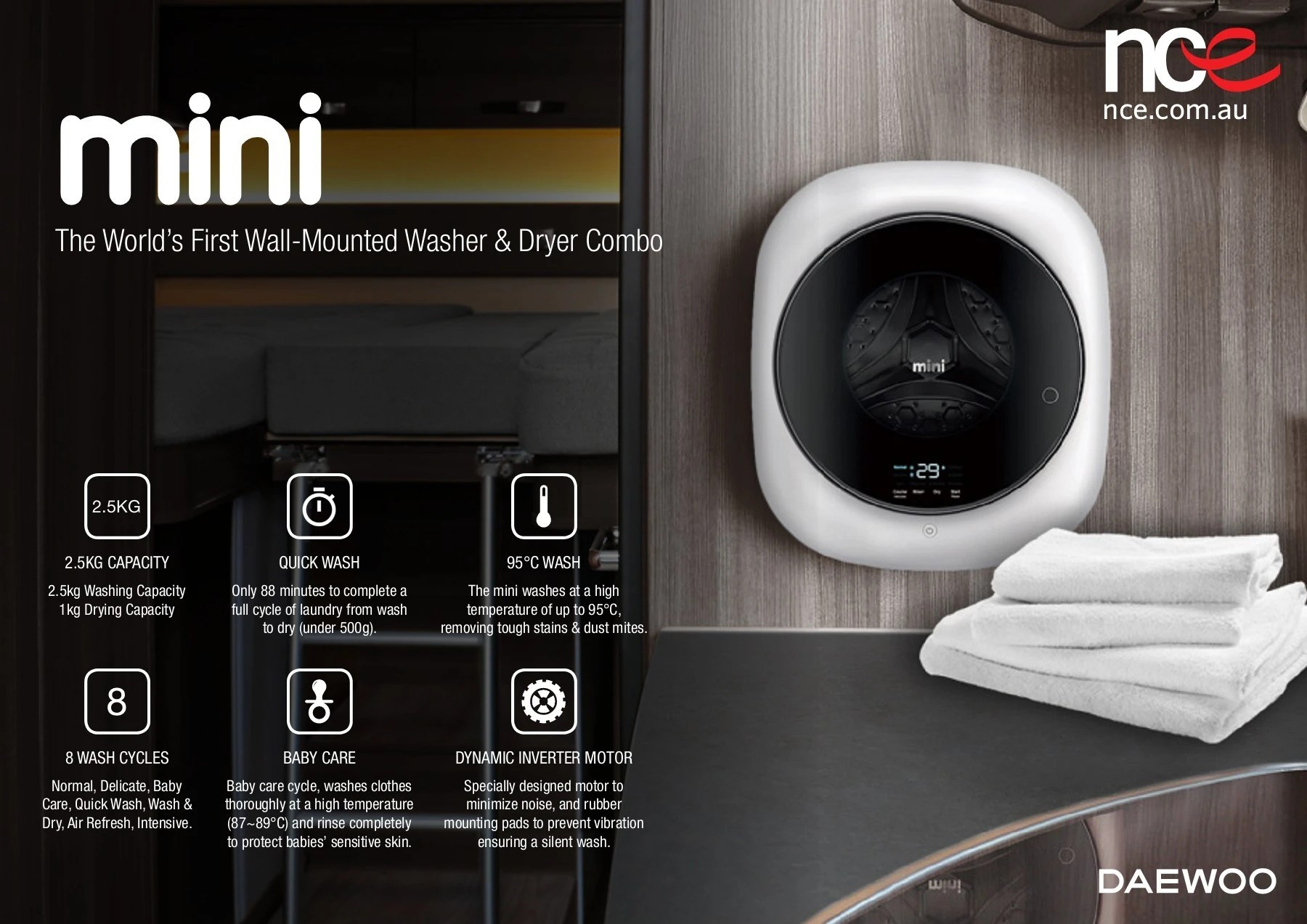 Daewoo Mini Washer & Dryer Combo