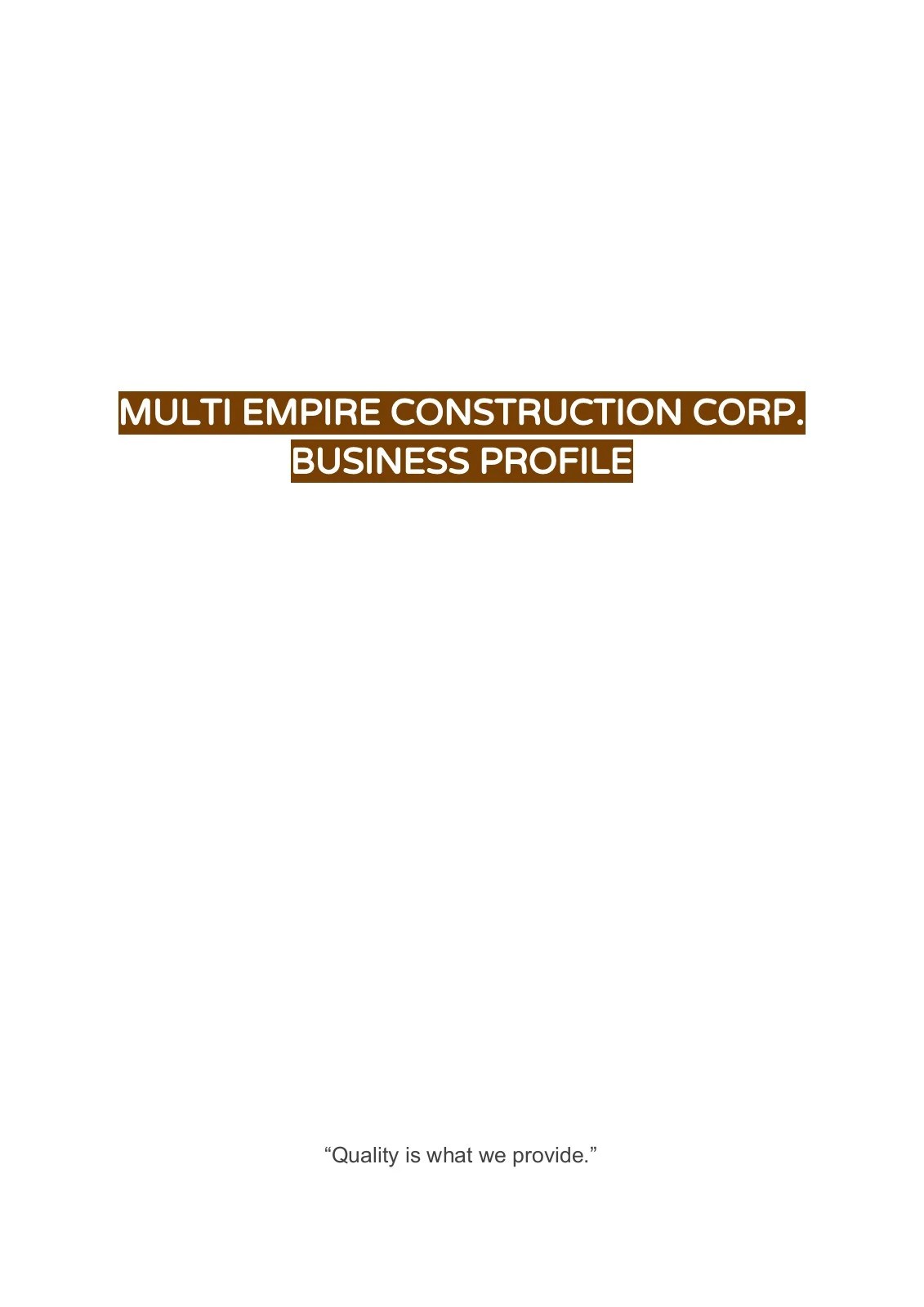 MULTI EMPIRE CONSTRUCTION CORP