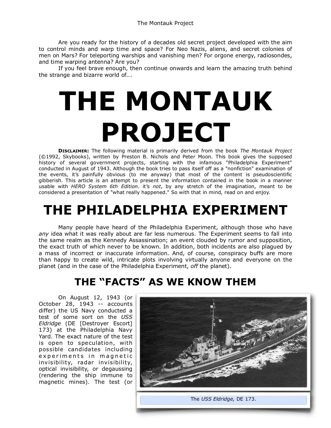 Montauk Project Philadelphia Experiment Inside The Gov Lab That