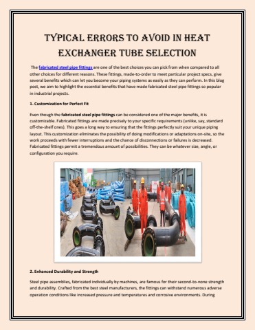 Typical Errors to Avoid in Heat Exchanger Tube Selection - Flipbook by