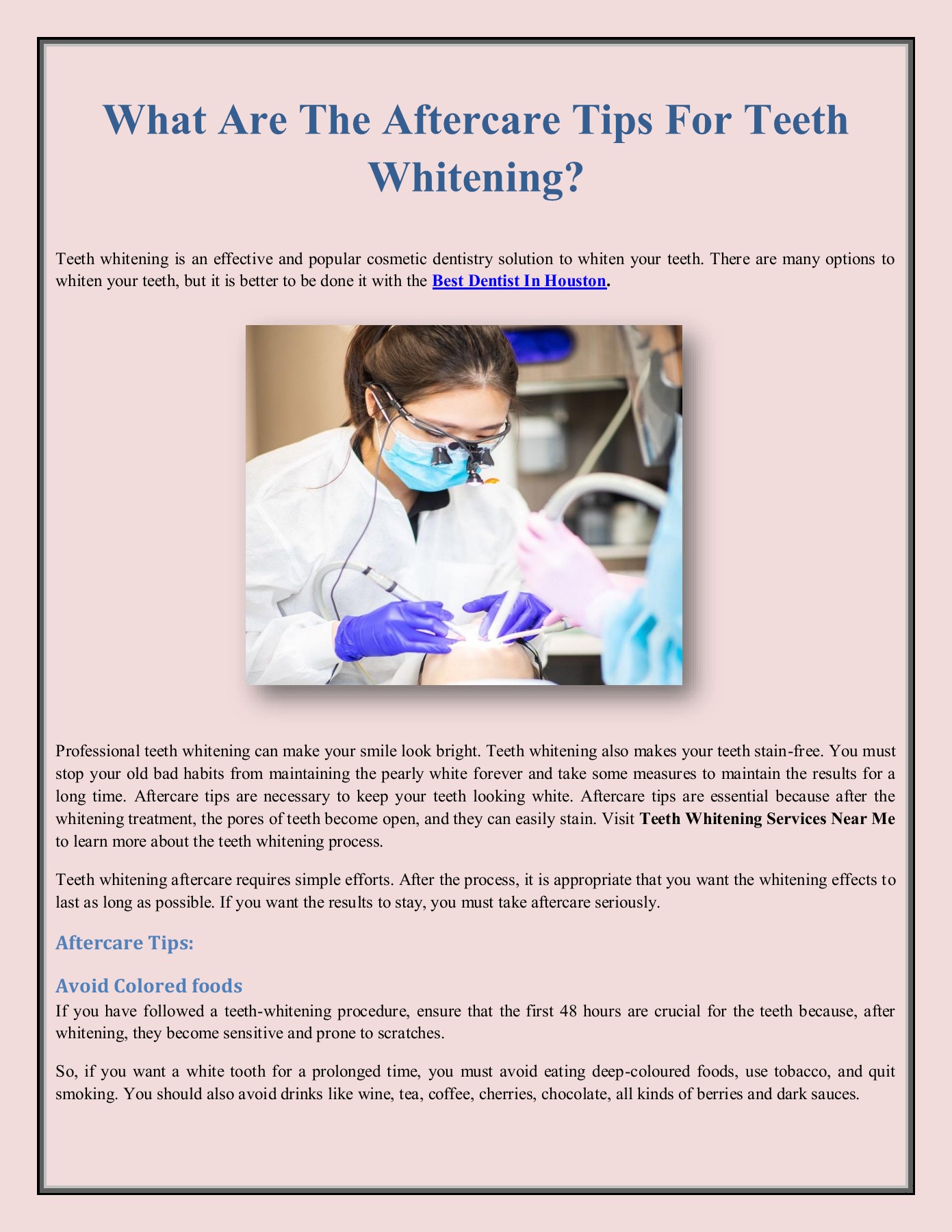 What Are The Aftercare Tips For Teeth Whitening? Flack Flores Page