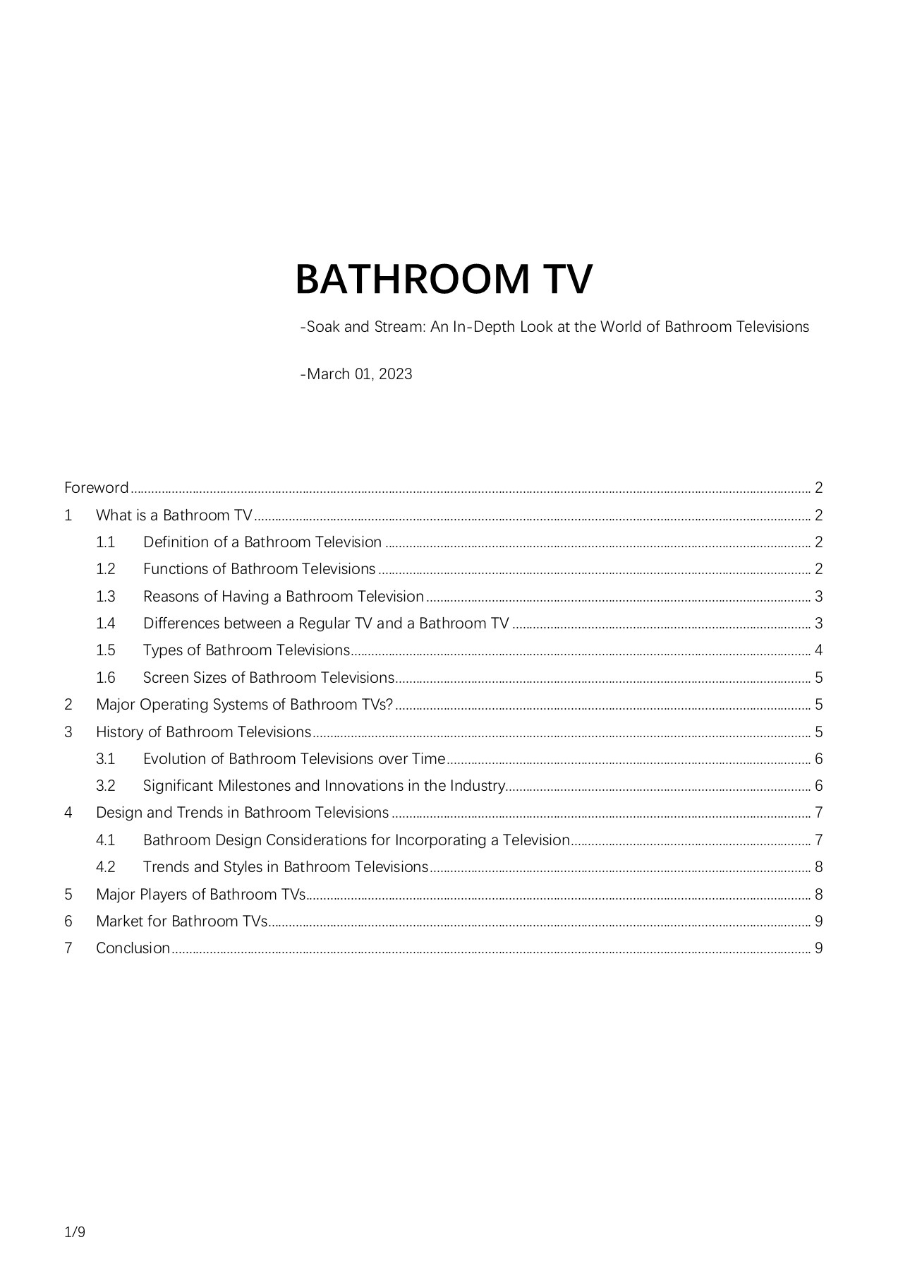 Bathroom TV Shineworld Innovations Page 1 9 Flip PDF Online