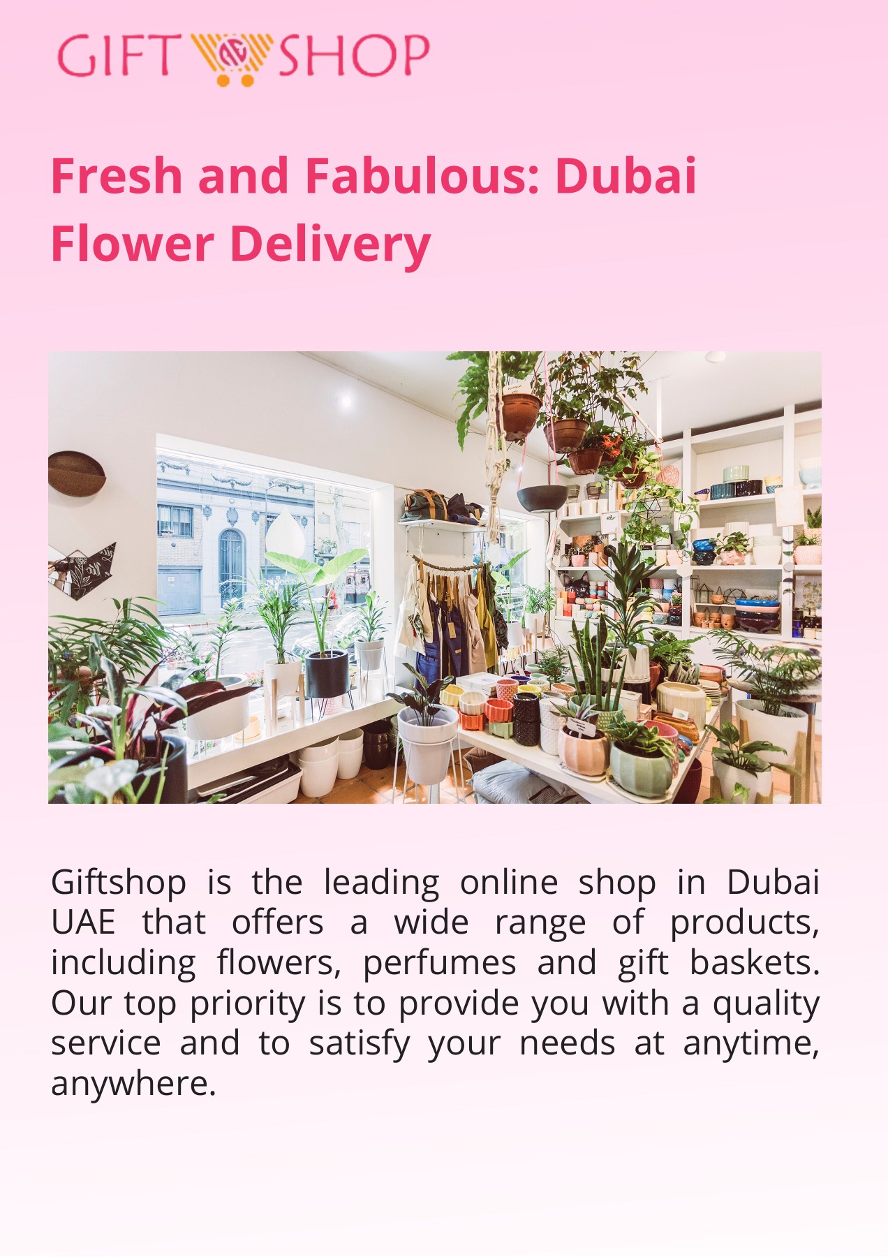 Fresh and Fabulous Dubai Flower Delivery From Gift Shop
