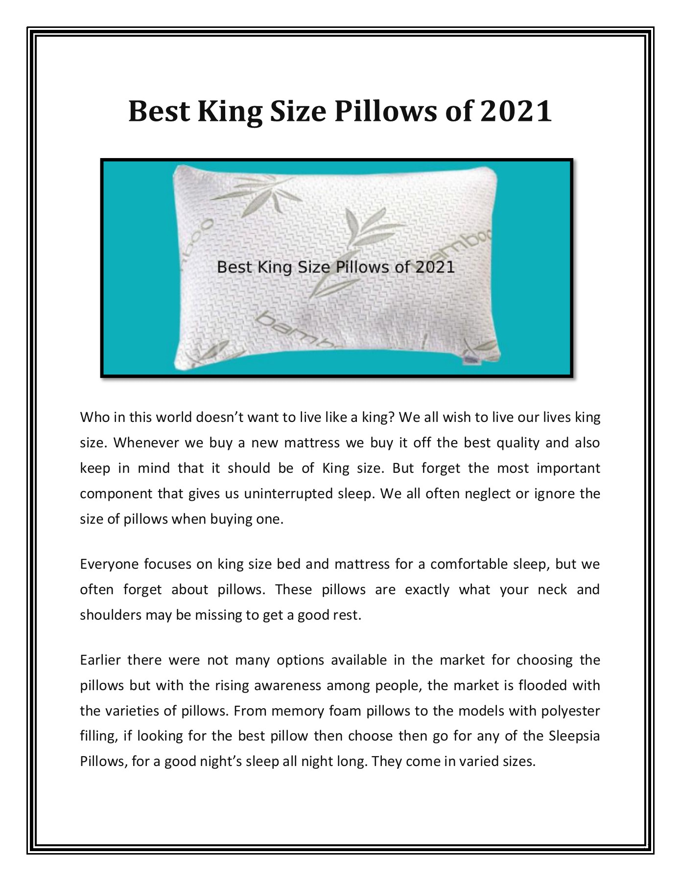 Best King Size Pillows of 2021 Maria Hernandez Page 1 2 Flip