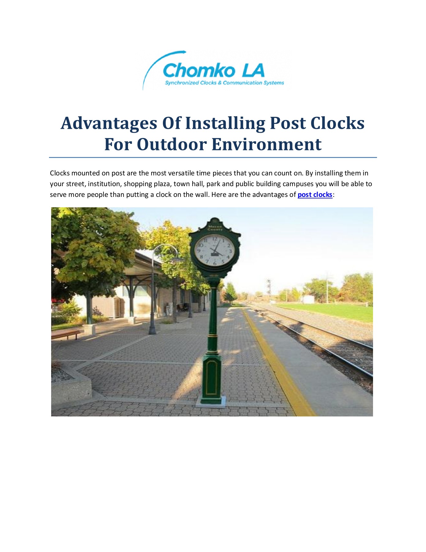 Advantages Of Installing Post Clocks For Outdoor Environment Chomko