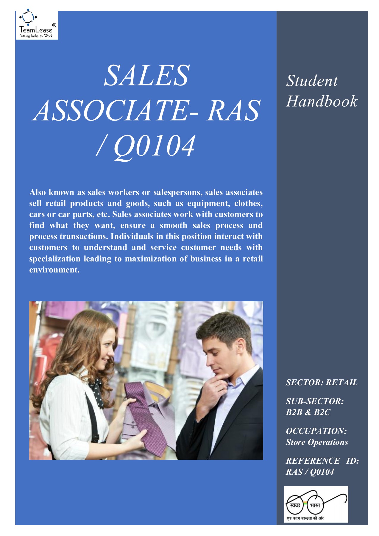 TLMRetail Sales Associate Student English Teamlease Edtech Ltd