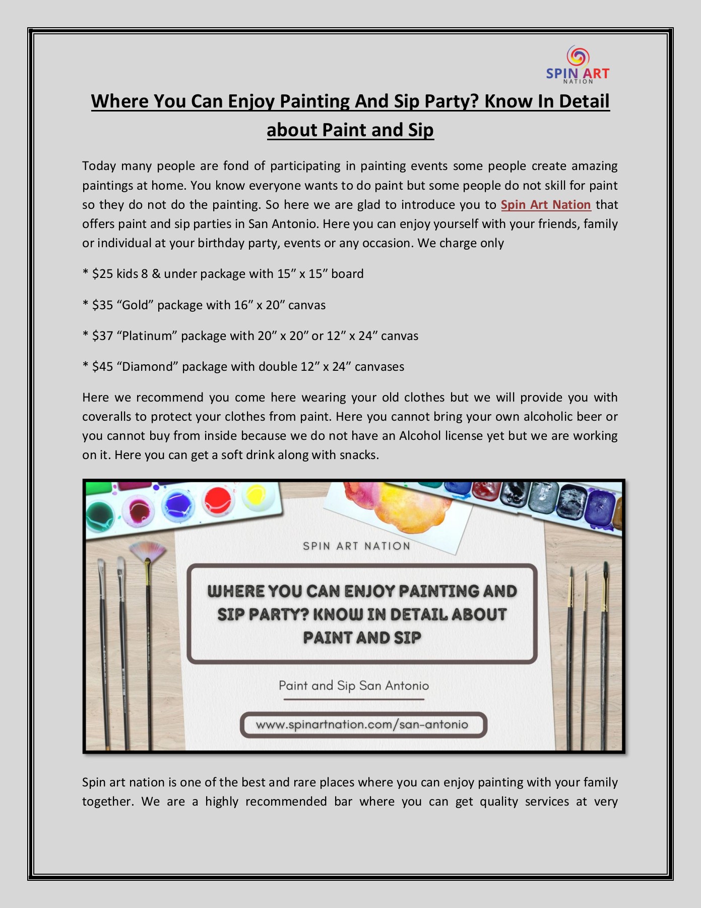Paint and Sip San Antonio Spinartnation.ns Page 1 Flip PDF Online