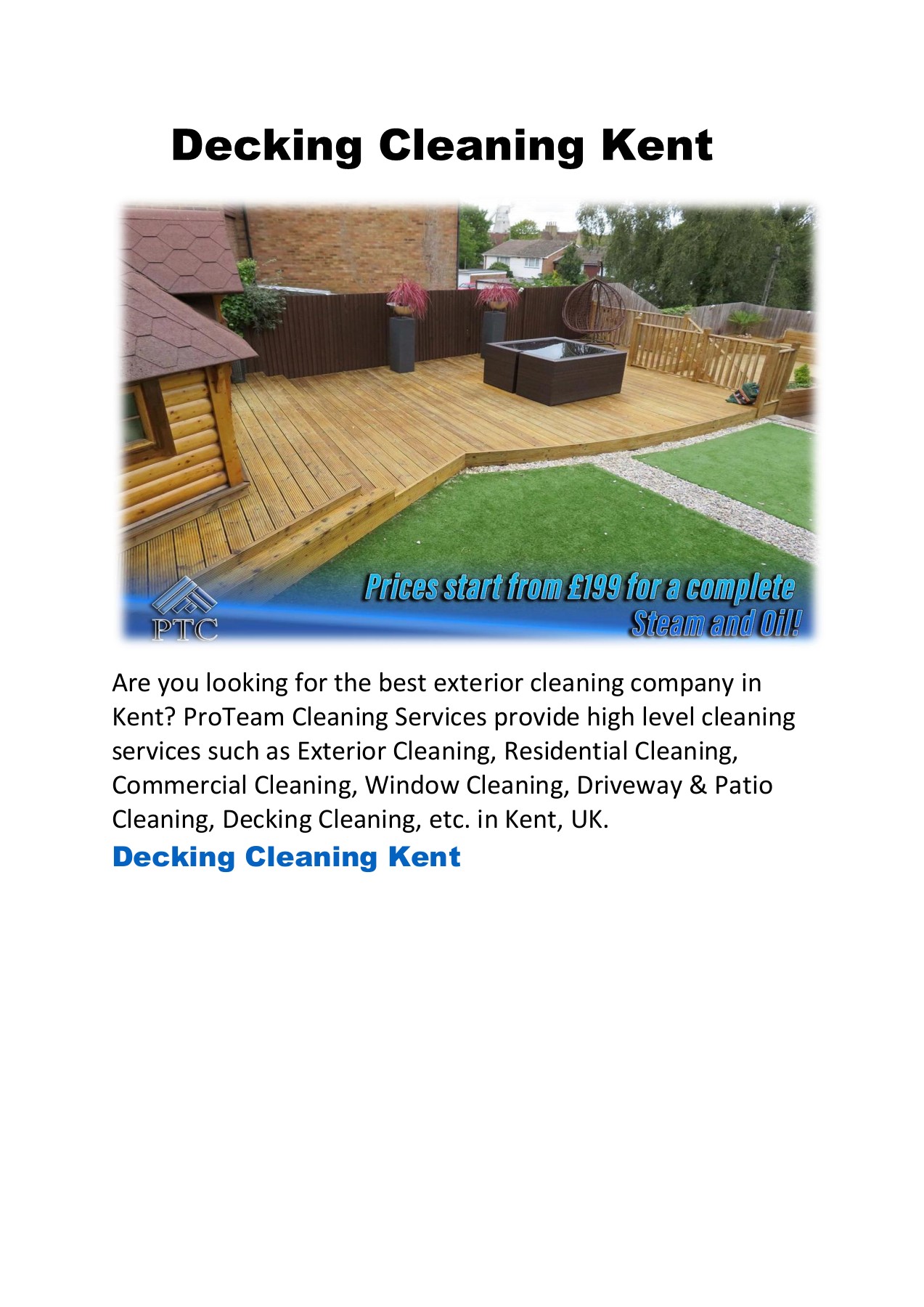 Decking Cleaning Kent Window Cleaning Ashford Page 1 1 Flip PDF