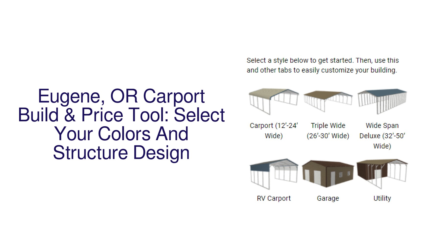 Eugene, OR Carport Build & Price Tool Select Your Colors And Structure