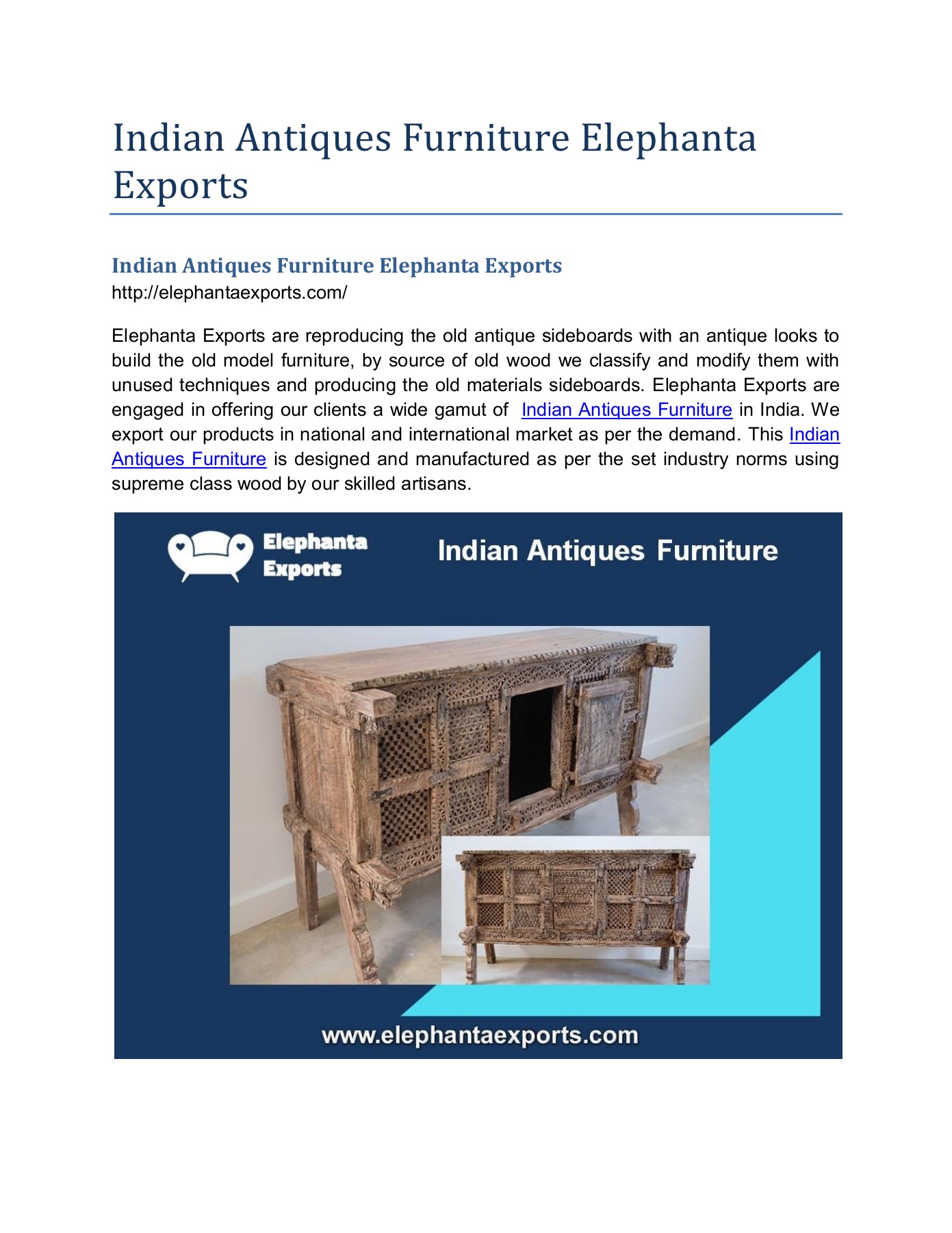Indian Antiques Furniture Elephanta Exports elephantaexports11 Page