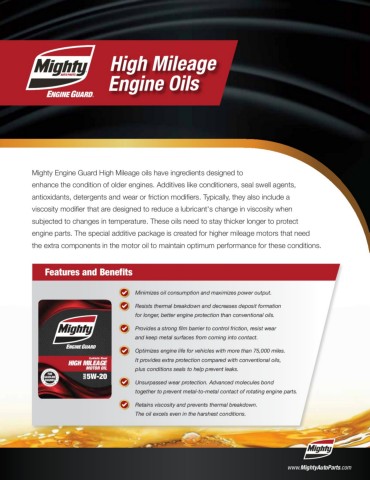 MLP106 High Mileage Engine Oils - Rachel Overby - Page 1 - 2 | Flip PDF