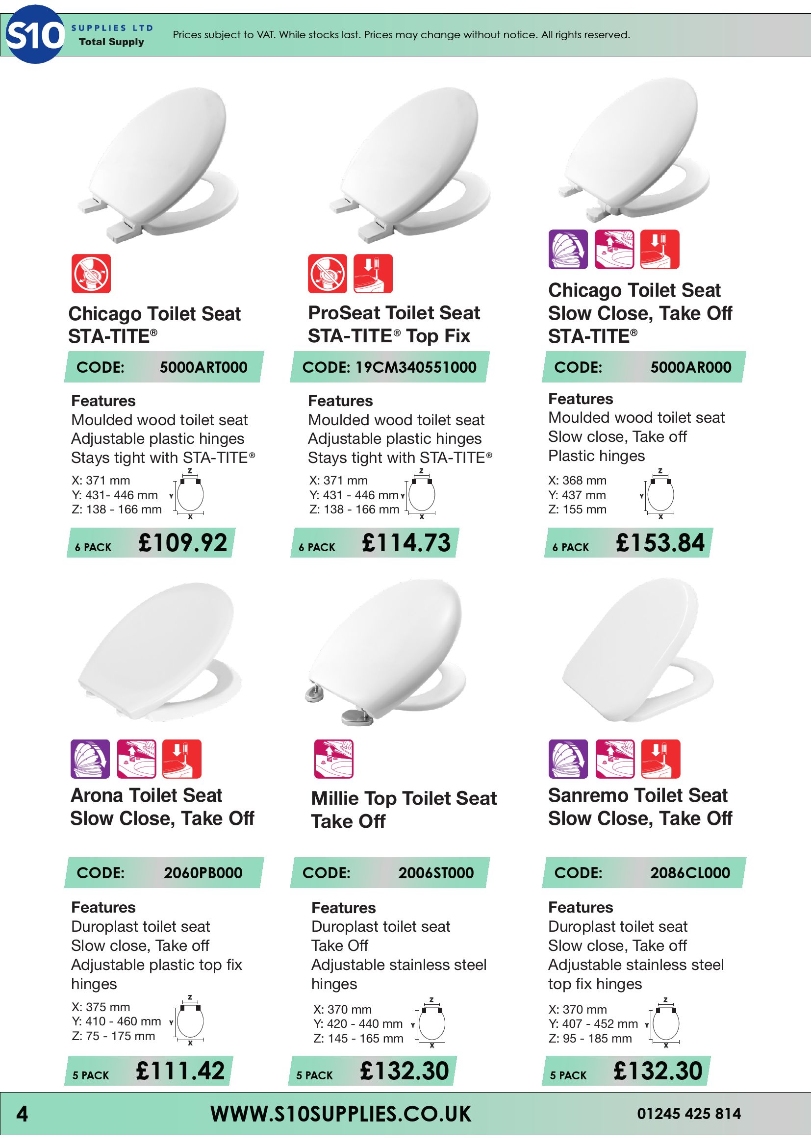 Catalogue Toilet Seat Catalogue 21/22 S10 Supplies Page 4 Flip