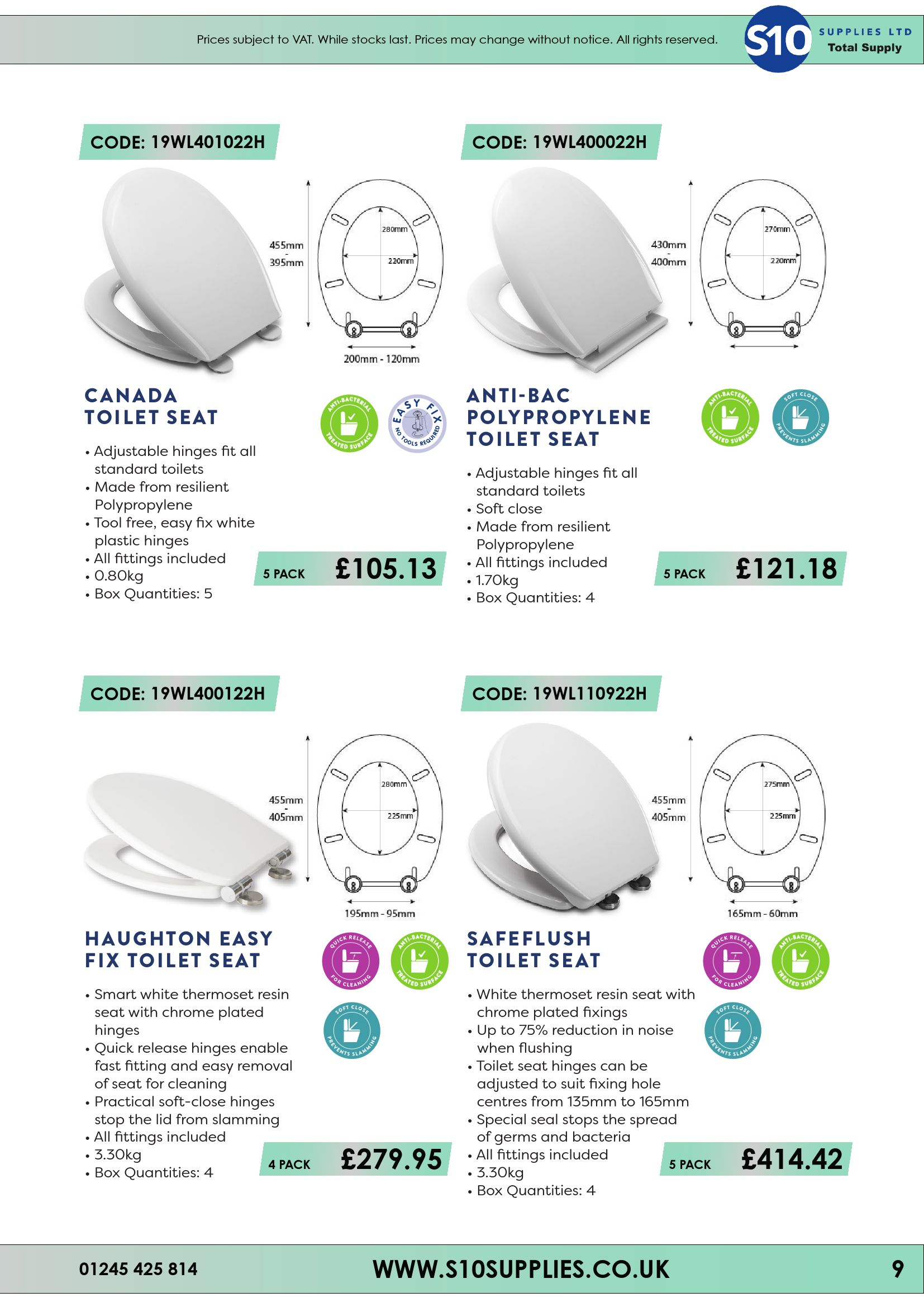 Catalogue Toilet Seat Catalogue 21/22 S10 Supplies Page 9 Flip