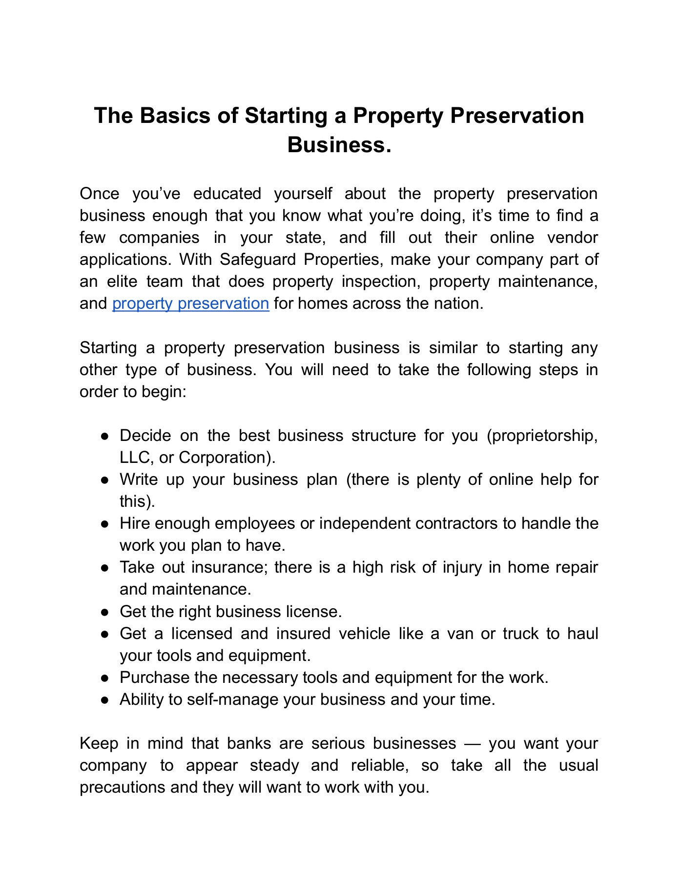 The Basics of Starting a Property Preservation Business Property