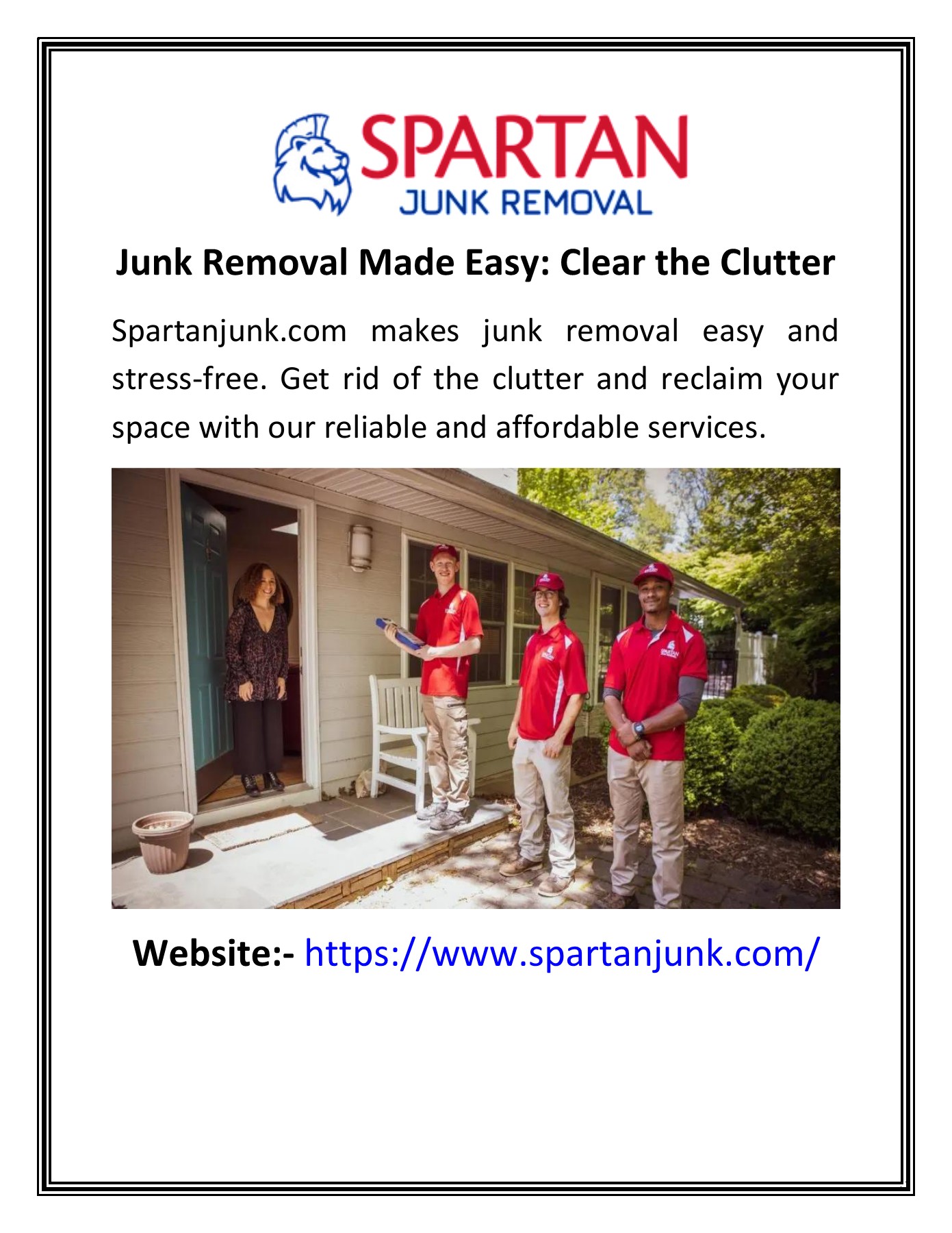 Junk Removal Made Easy Clear the Clutter Spartan junk removal Page