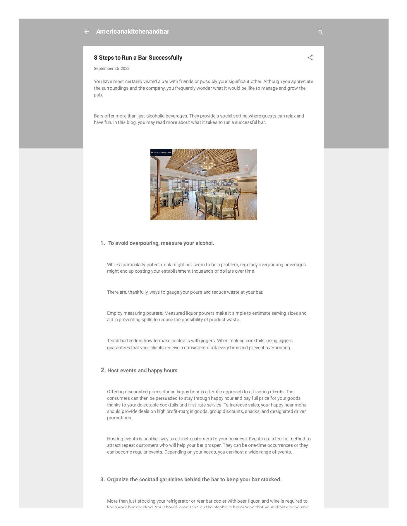 8 Steps to Run a Bar Successfully anamericanakitchenandbar Page 1