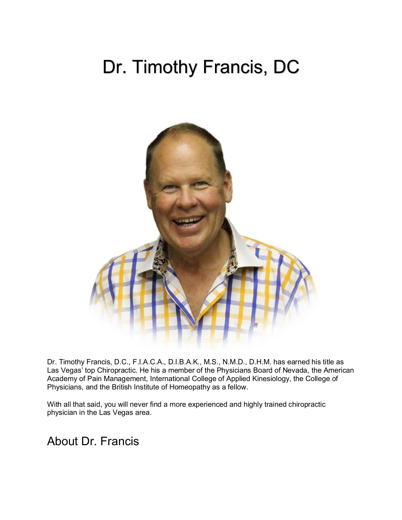 Dr Timothy Francis, D.C. tdfrancis702 Flip PDF Online PubHTML5
