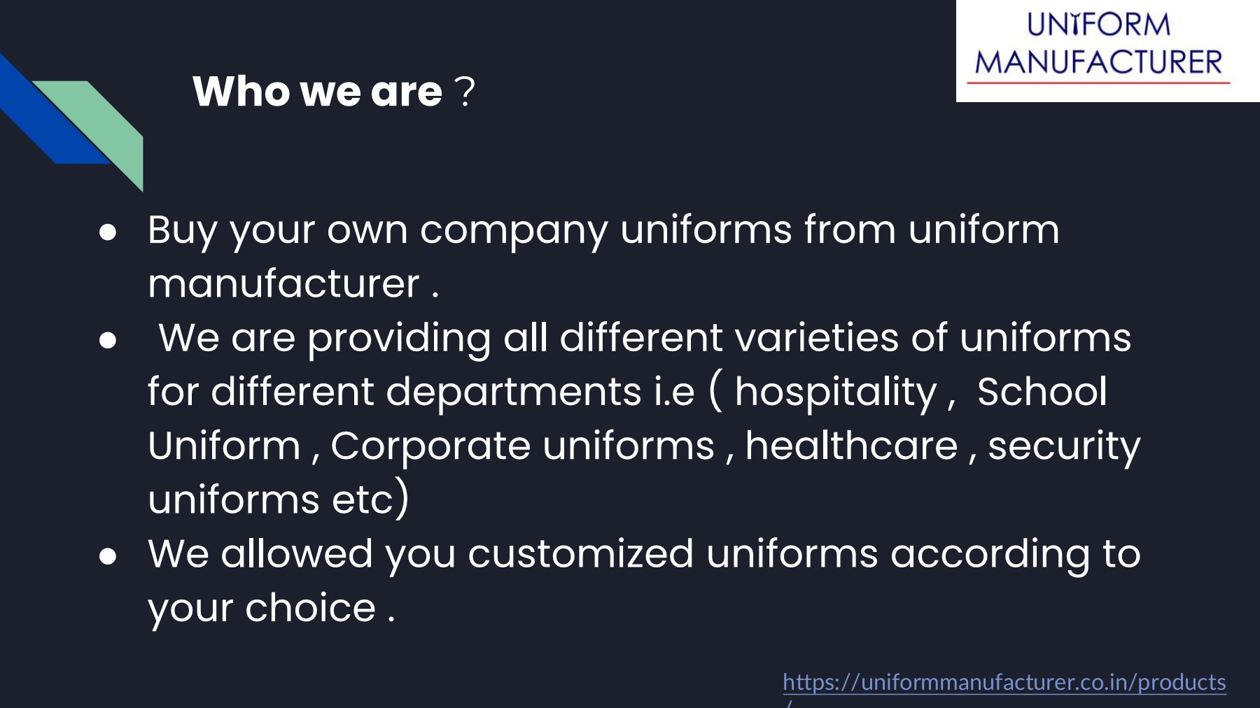 Uniform Manufacturing Company uniformmanufacturerofficial Page 2