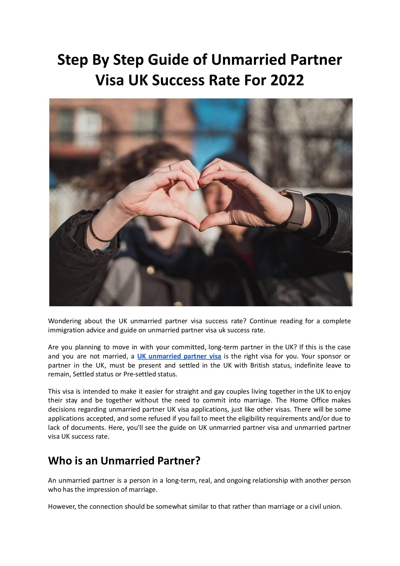 Step By Step Guide of Unmarried Partner Visa UK Success Rate For 2022
