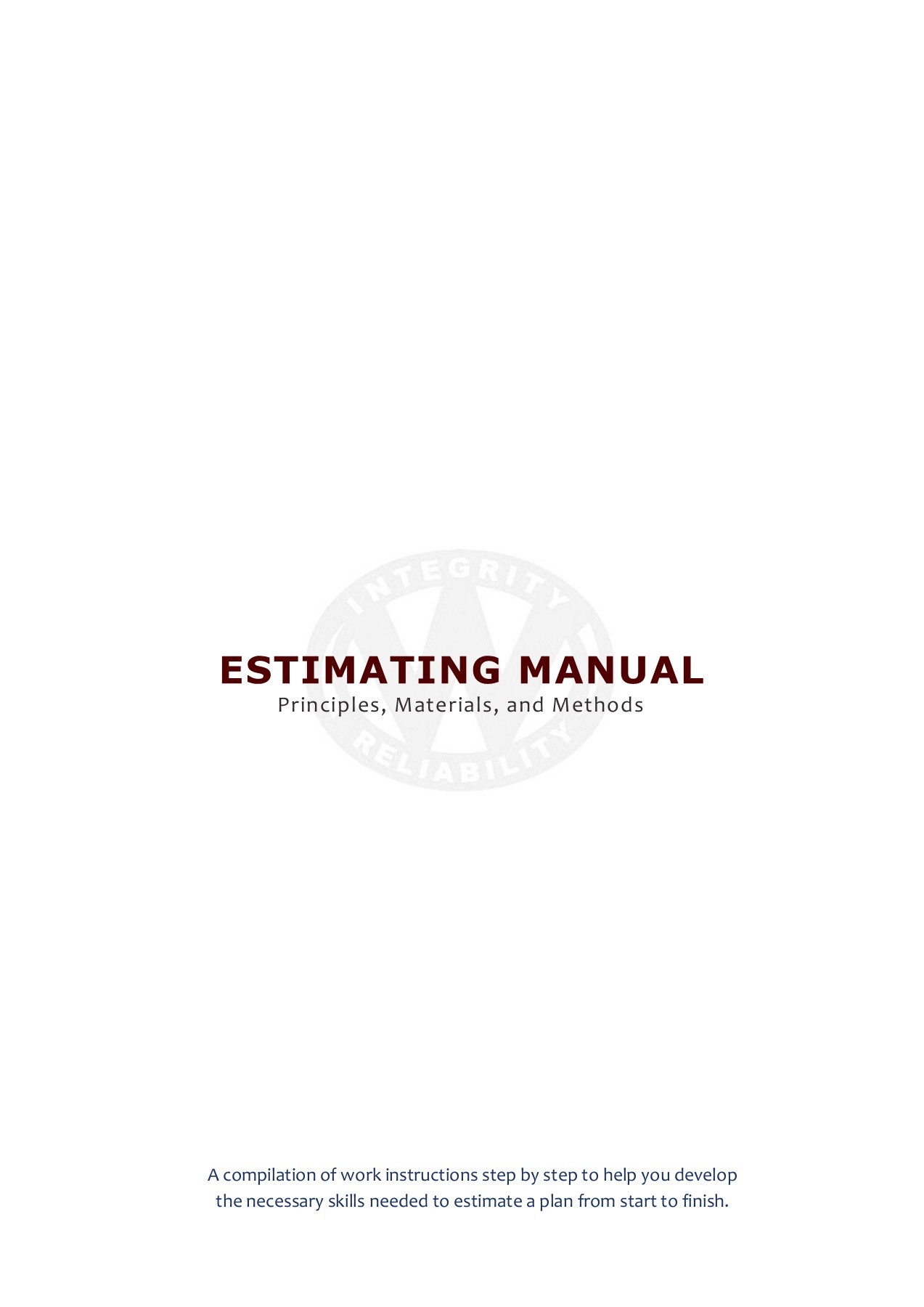 Estimating Manual (Draft) tommyn Page 1 61 Flip PDF Online