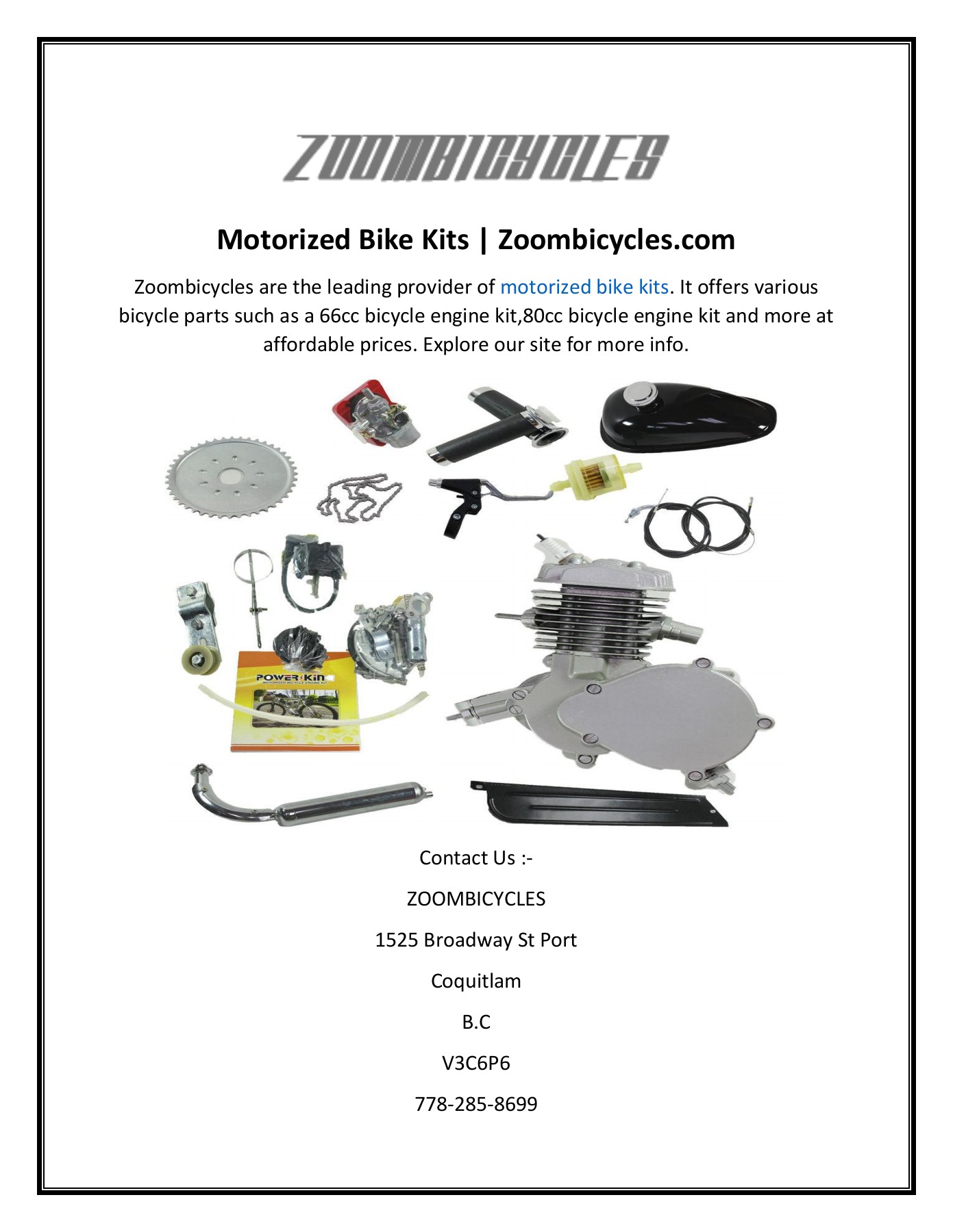 Motorized Bike Kits zoombi cycles Page 1 1