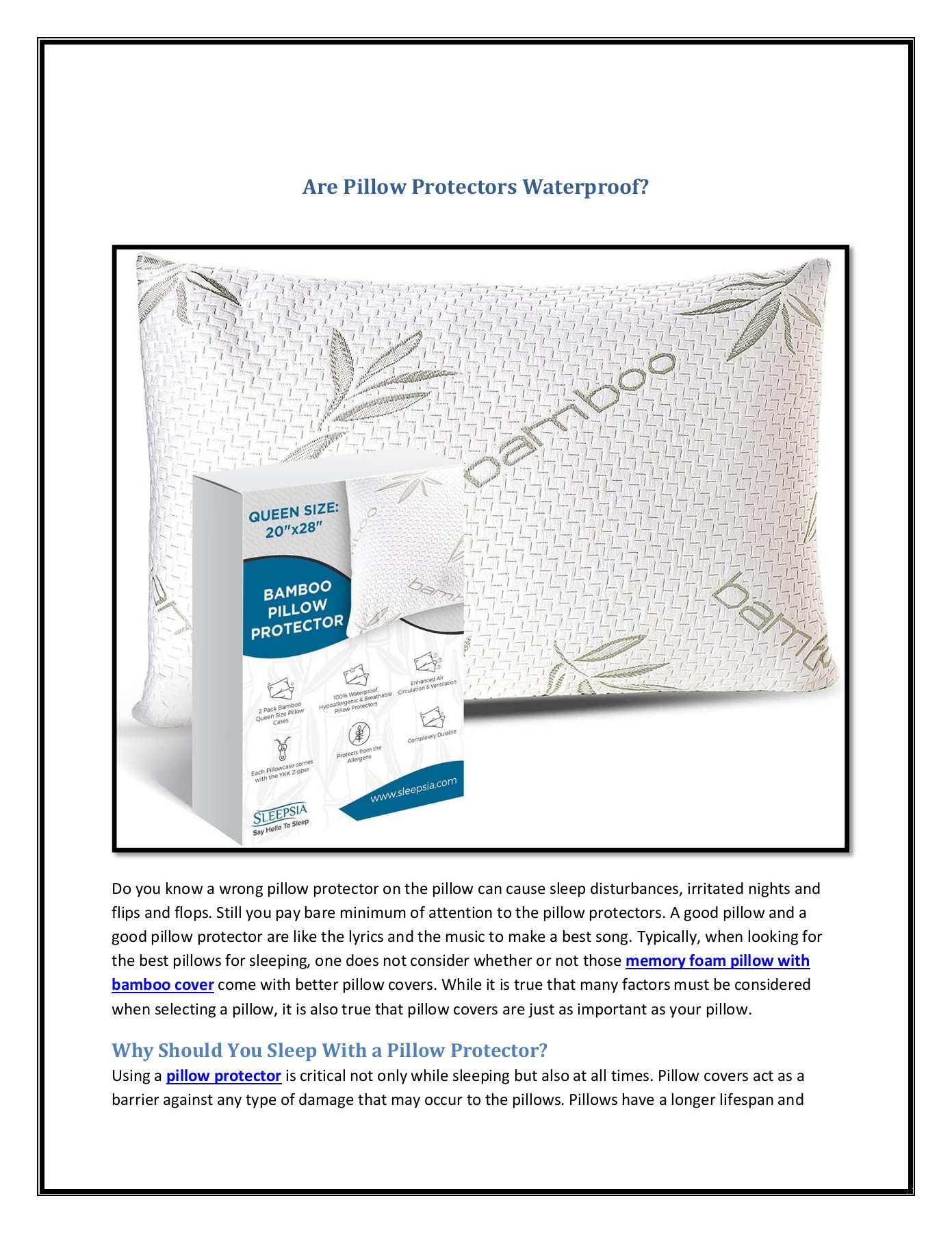 Are Pillow Protectors Waterproof Lori Sims Page 1 2 Flip PDF