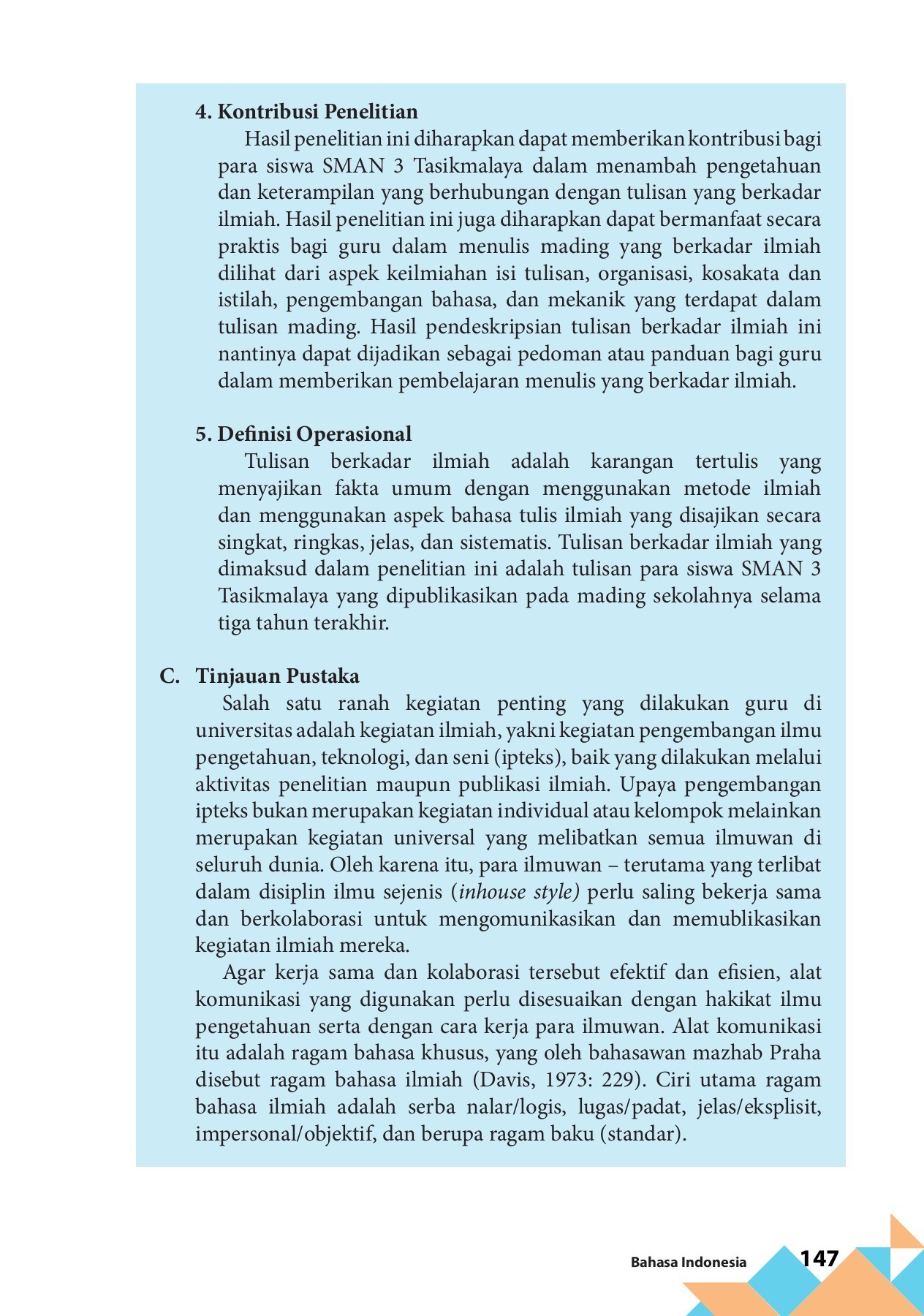 "kaidah Kebahasaan Proposal Kadar Keilmuan Tulisan Siswa Sman 3