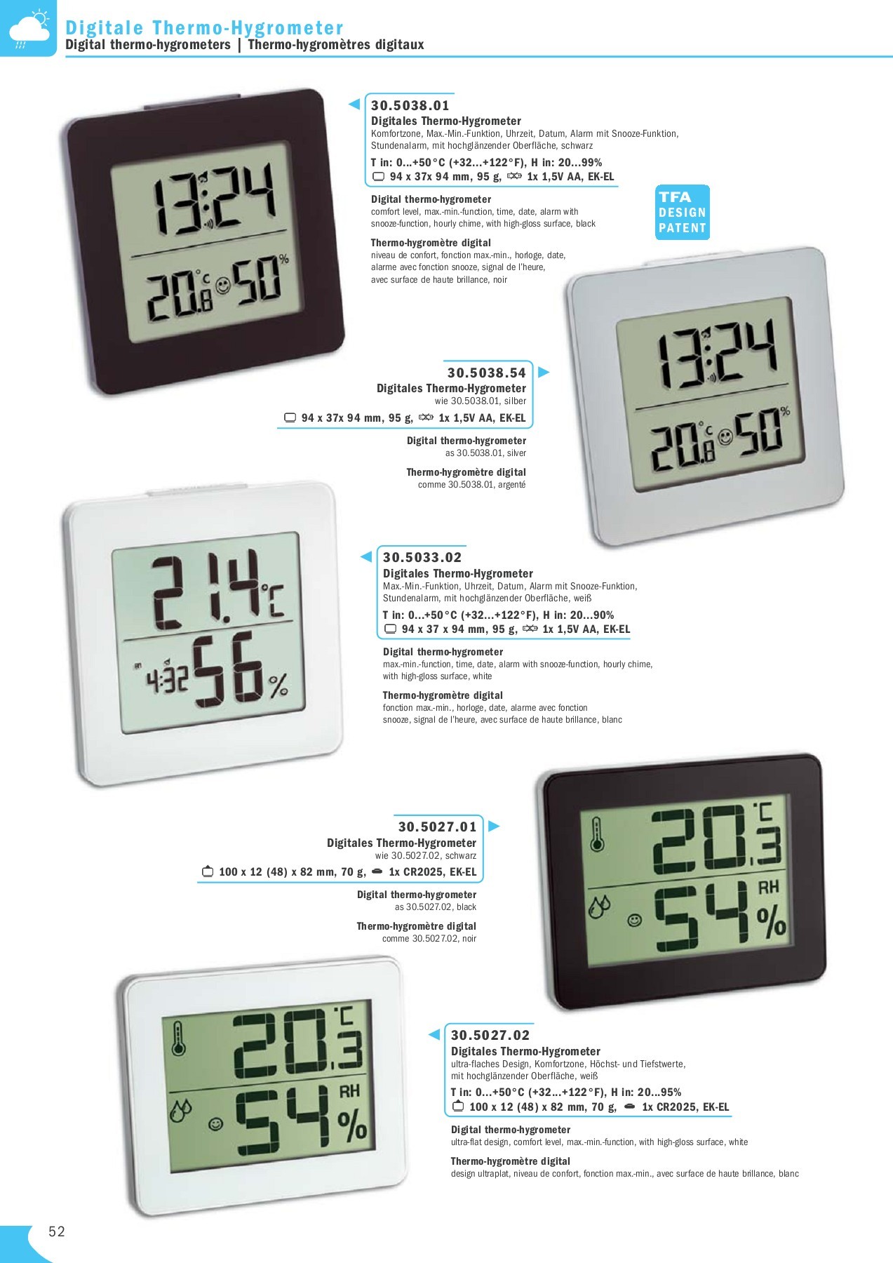 Analog Alarm Clock MetallWecker Tfa 60.1026.10 Sweep Movement Travel