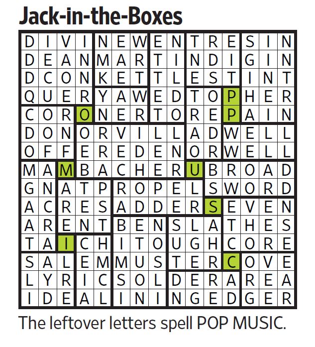 JackintheBoxes (Saturday Puzzle, April 14) WSJ Puzzles WSJ