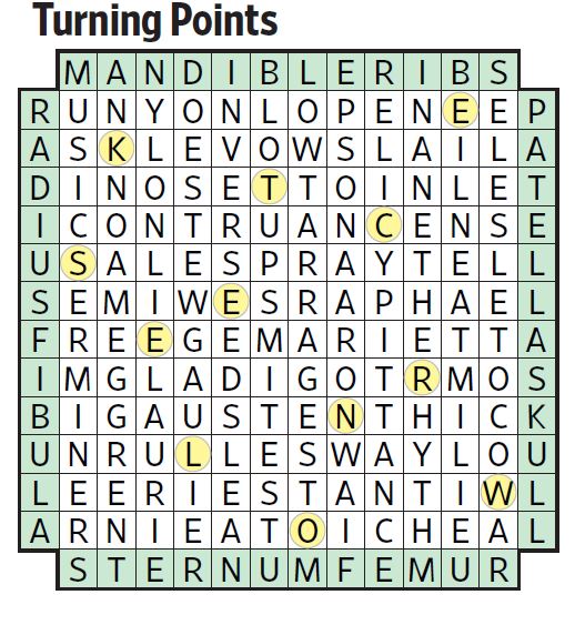 Turning Points (Saturday Puzzle, March 17) WSJ Puzzles WSJ