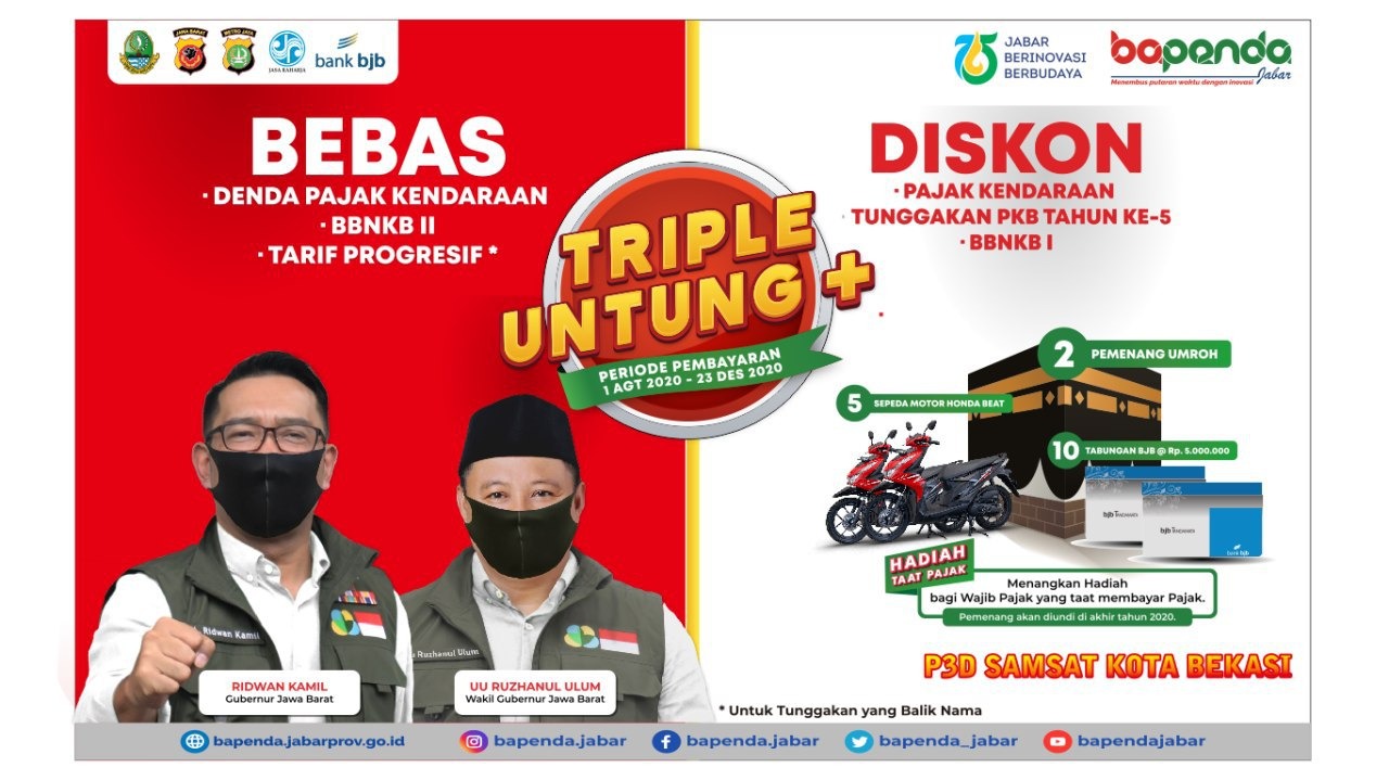 Program Triple Untung Plus di Samsat Bekasi Diperpanjang