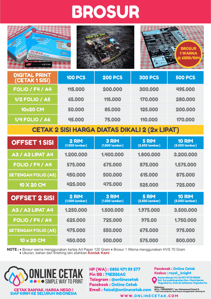 Contoh Brosur Percetakan Brosur dan Spanduk