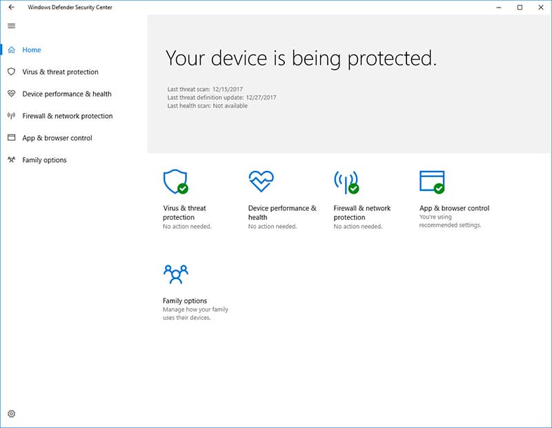 Windows Defender Security Center Online Computer Tips