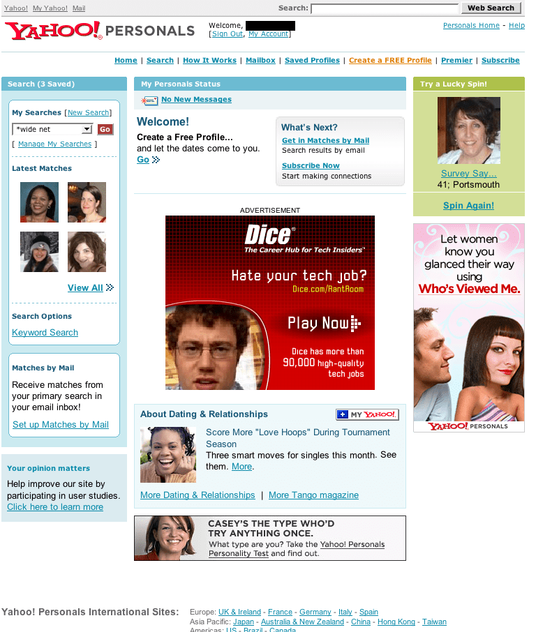 Yahoo Personals Home Page Critique Online Dating Insider