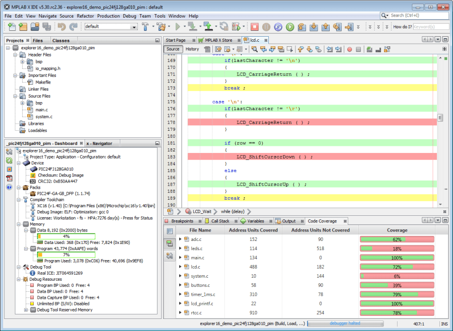 View Code Coverage Output