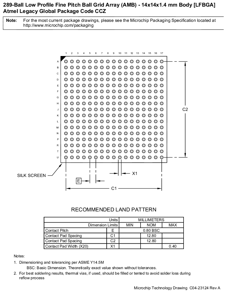 68.1 289Ball Low Profile Fine Pitch Ball Grid Array (AMB) 14x14x1.4