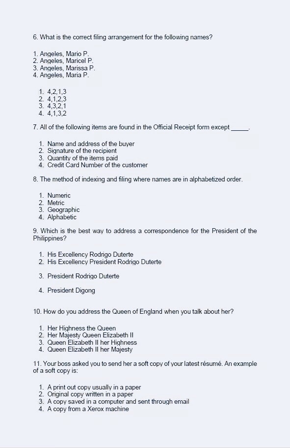 Civil Service Exam Reviewer Clerical Operations Online E Learn