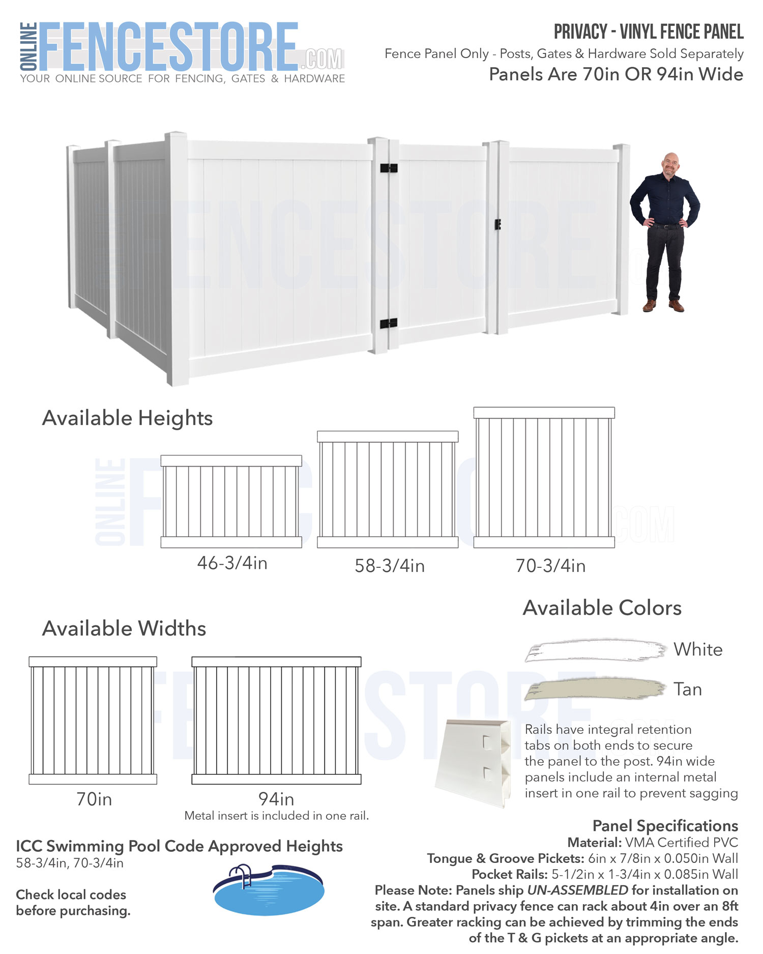 Privacy Vinyl Fence Panel